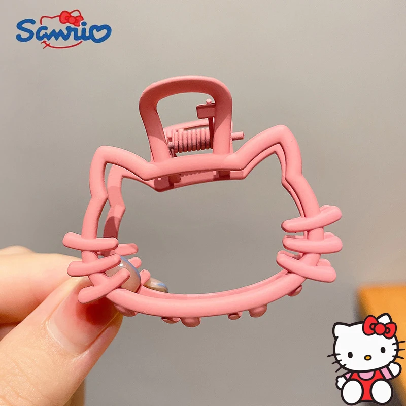 

Sanrio Anime Hello Kitty Hairpin Cute Cartoon KTM with Sweet Girl Dressing on The Side of The Bang Hairpin Shark Clip Headwear