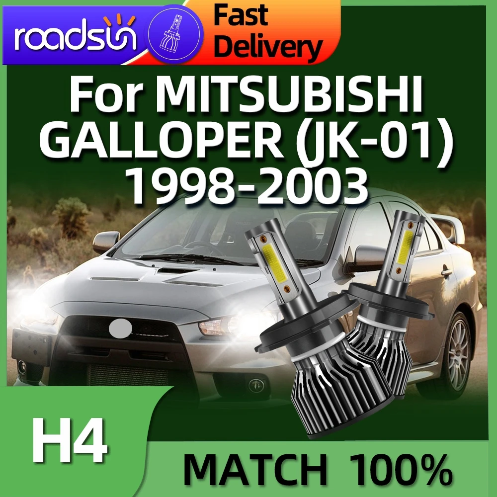 

Roadsun LED Headlight H4 Car Bulbs 30000LM 6000K Light For MITSUBISHI GALLOPER (JK-01)1998 1999 2000 2001 2002 2003