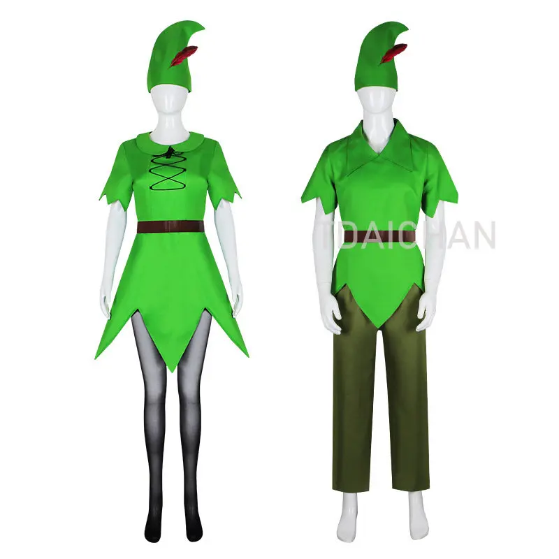 

Cosplay Peter Pan Costume for Adult Women Sexy The Wizard Elf Hunter Dress Cartoon Movie Role-play Clothing Halloween Party