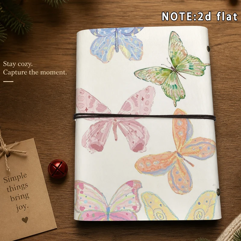 A5 Floral Animal Theme Notebook Watercolor Butterfly Art Print Journal With Metal Pendant Travel Notebook For Sketching Writing