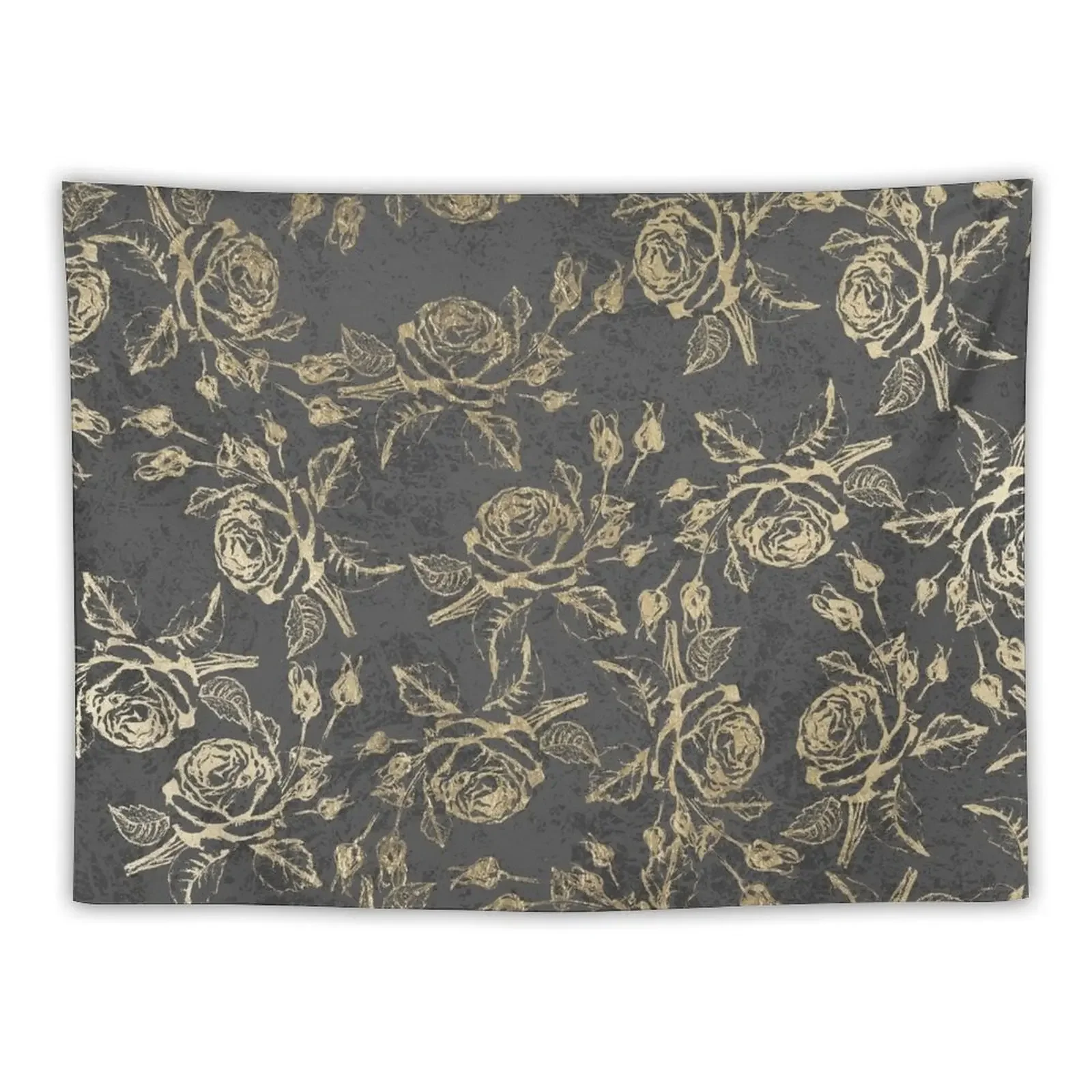 

Elegant faux gold gray vintage marble floral Tapestry Aesthetics For Room Aesthetic Room Decor Tapestry