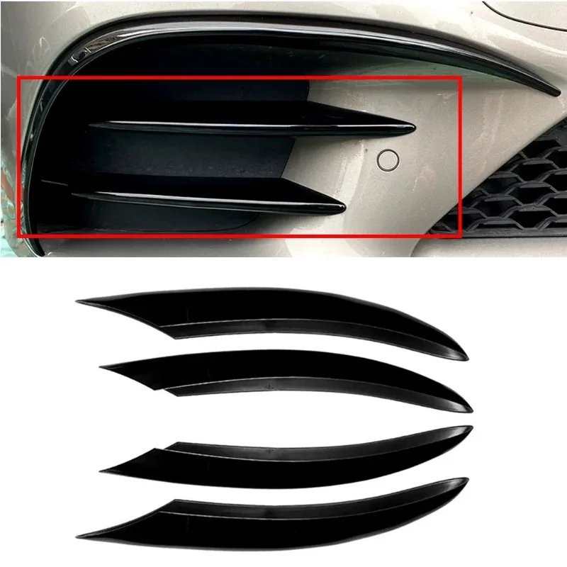 

For Mercedes Benz AMG W205 C-Class C200 C260 Sport Edition 2019 2020 2021 Car Front Bumper Fog Light Lamp Decor Cover Trim 4X