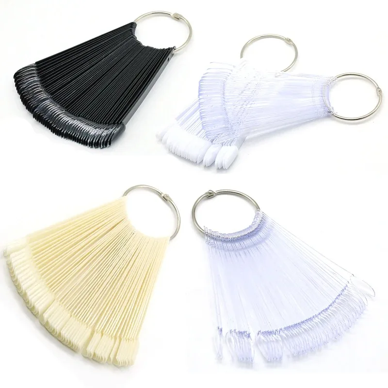 

50 pieces of ring fan-shaped nail polish practice nail plate showing nail plate color board nail polish color display board