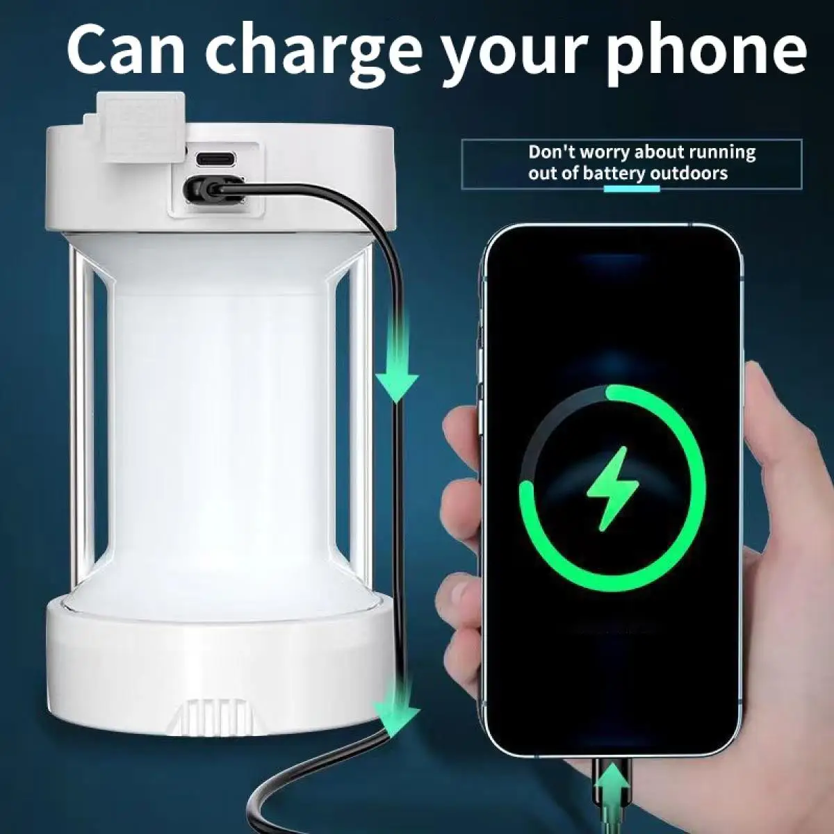 A Portable Solar Camping Light Outdoor Emergency Multifunctional Super Bright Flashlight Tent Protable Rechargeable LED Lamp