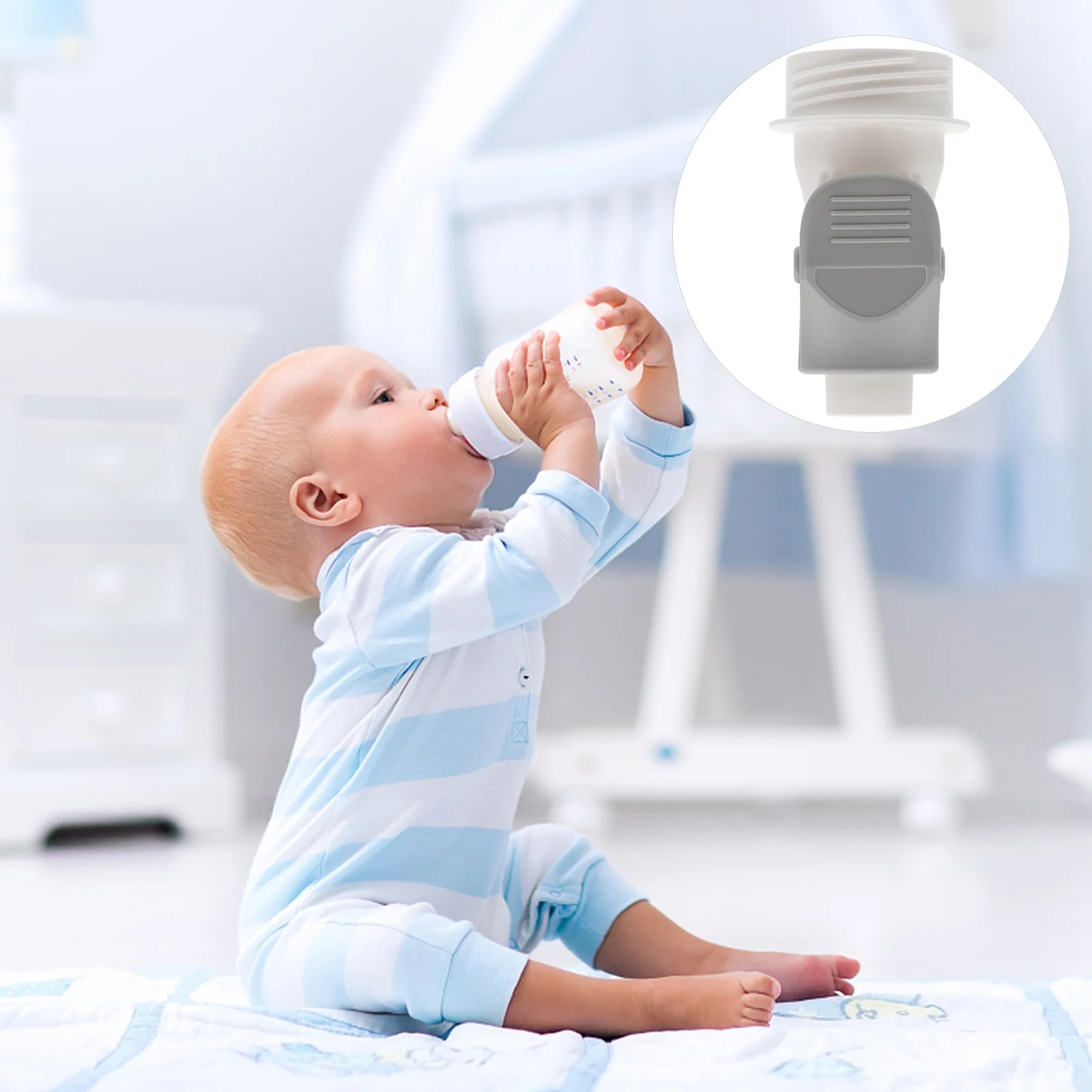 1 قطعة مشبك محول كيس الحليب متوافق مع معظم مضخات الثدي توفير الوقت يقلل من اتصال مضخة النفايات لتخزين حليب الثدي