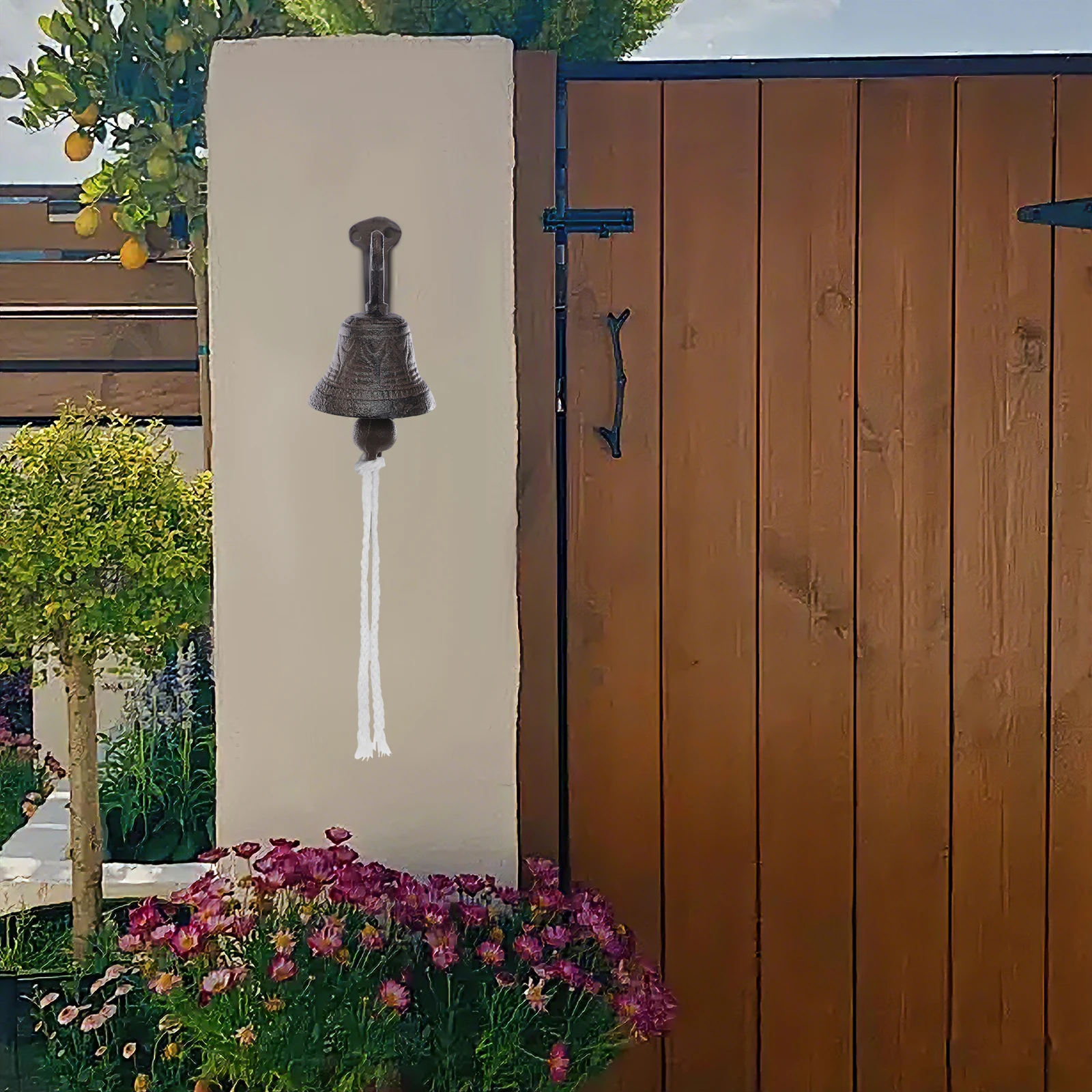 

Sturdy and Durable Wall Mounted Hanging Ship's Bell, Vintage Cast Iron Faux Bronze Cast Iron Bell for Restaurants