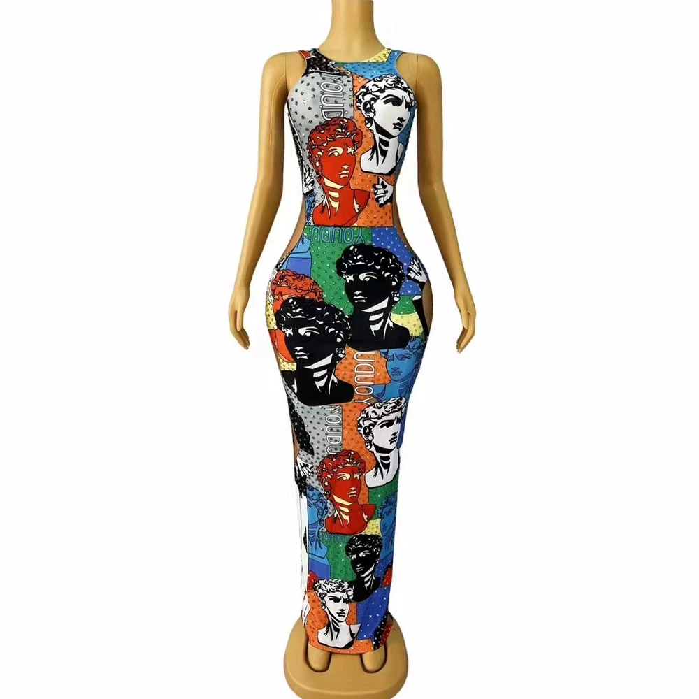 

Коллекция певицы для вечеринки, костюм на день рождения, сексуальный милый красочный костюм со стразами, эластичный эластичный костюм для празднования лица, платье, наряд