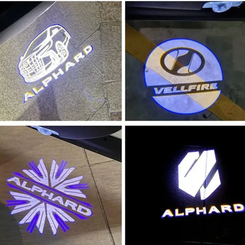 2pcs car led Door Welcome Lights Logo project Lamp Auto Accessories For TOYOTA Alphard 2011-2024 Vellfire 20/30 Series GR