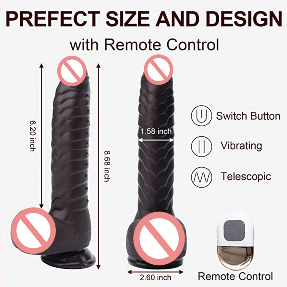 Telescopic Dildo Vibrators for Women Men Realistic Penis Wireless Huge Masturbator Female Big Suction Dildo G Spot Anal Sex Toys