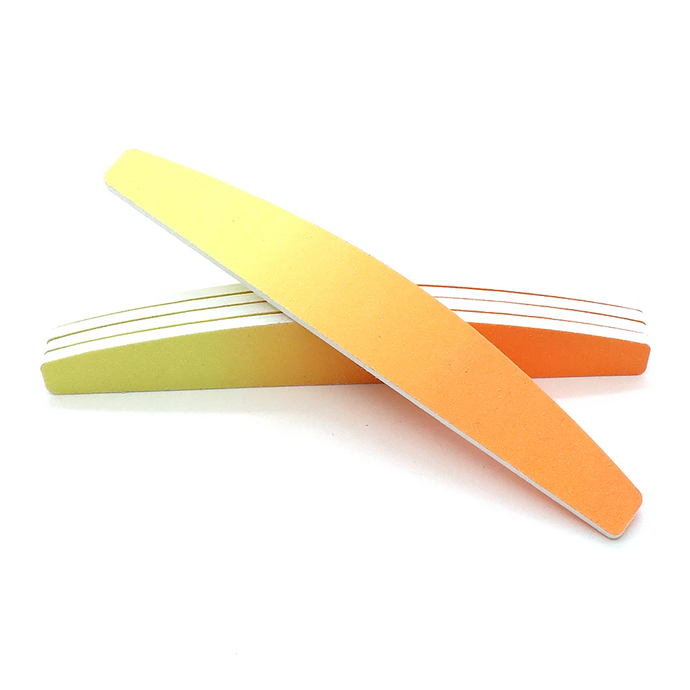 6 قطعة مجموعة مبرد أظافر نصف القمر 180/180 ملون حصى الرملي المهنية مانيكير ملف عازلة تلميع الأظافر ملف العناية بالأظافر أدوات #5