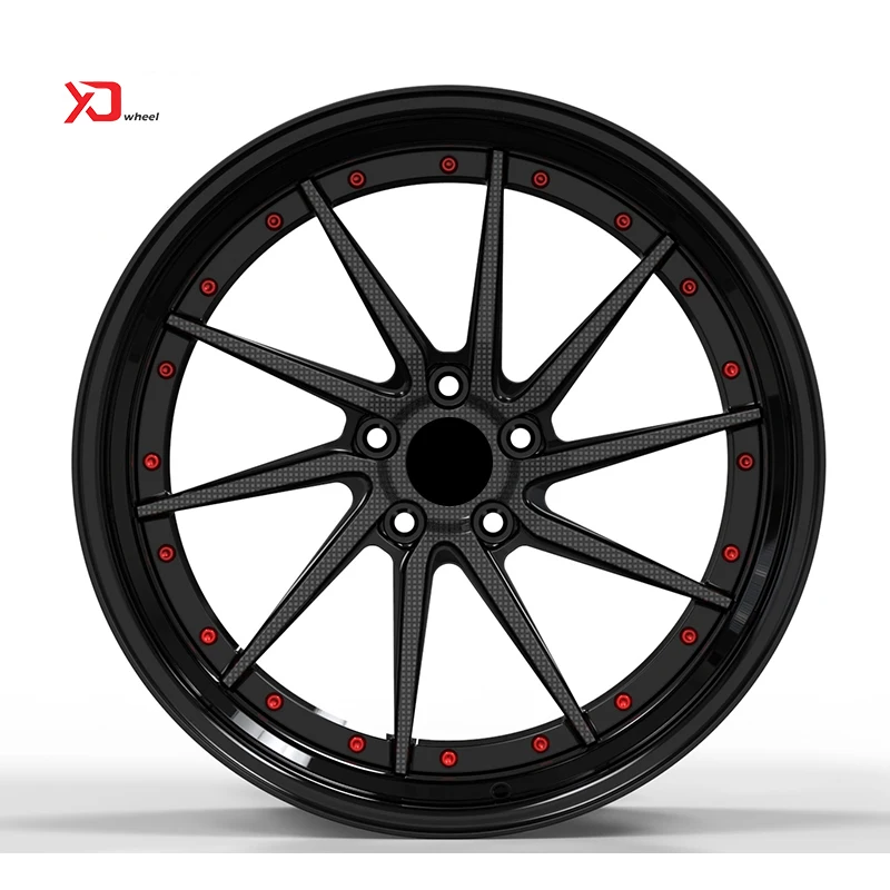 2PC Forged Wheels Carbon Fiber 20 21 22 Inch 5x112 5x120 5x130 5x114.3 Fit to G80 C8 Z06 Turbo GT Challenger SRT Hellcat