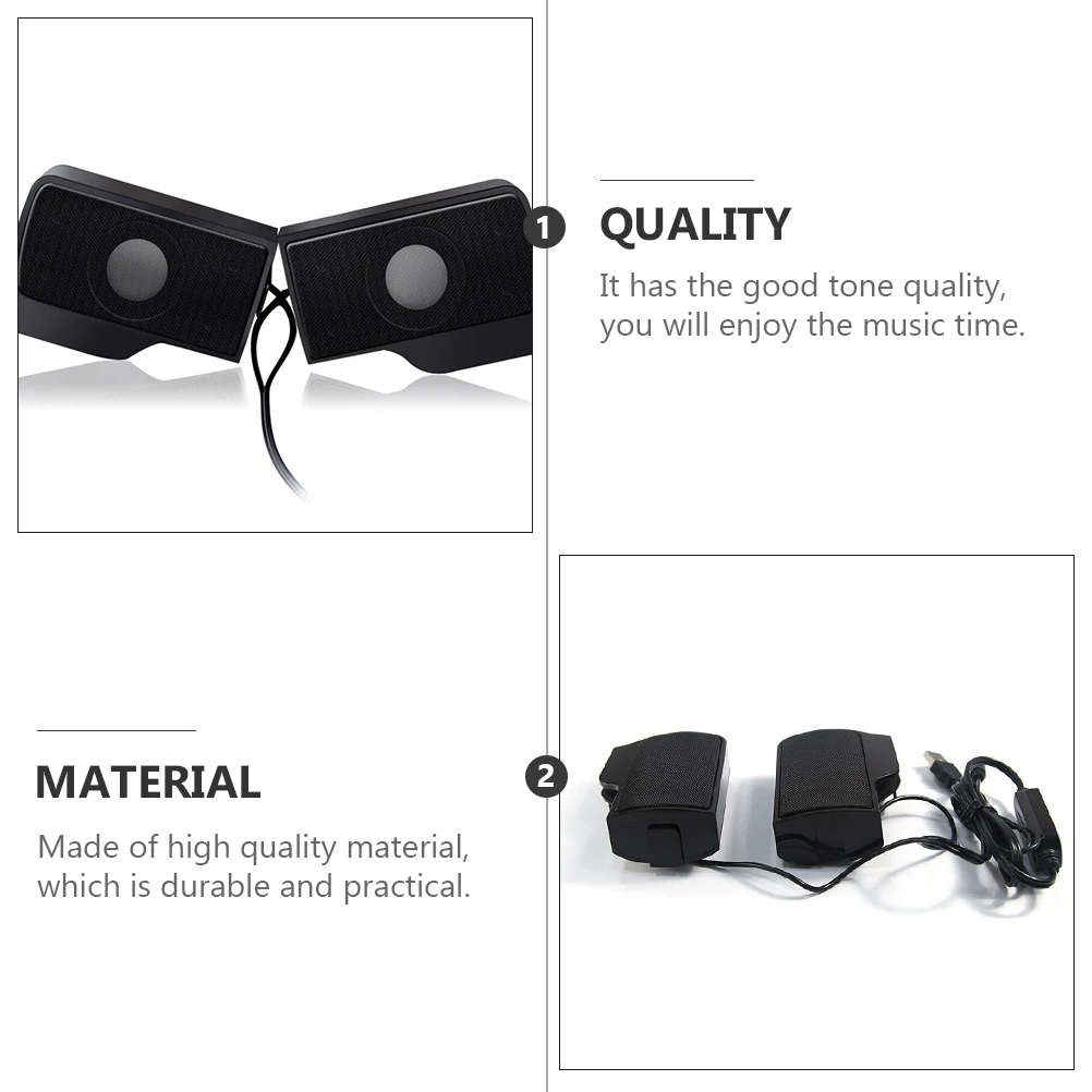 

USB Small Speaker Laptop Speakers Desktop Wired Retro Music Mini Sound System ABS Clear Strong Multi-purpose Loudspeaker Box