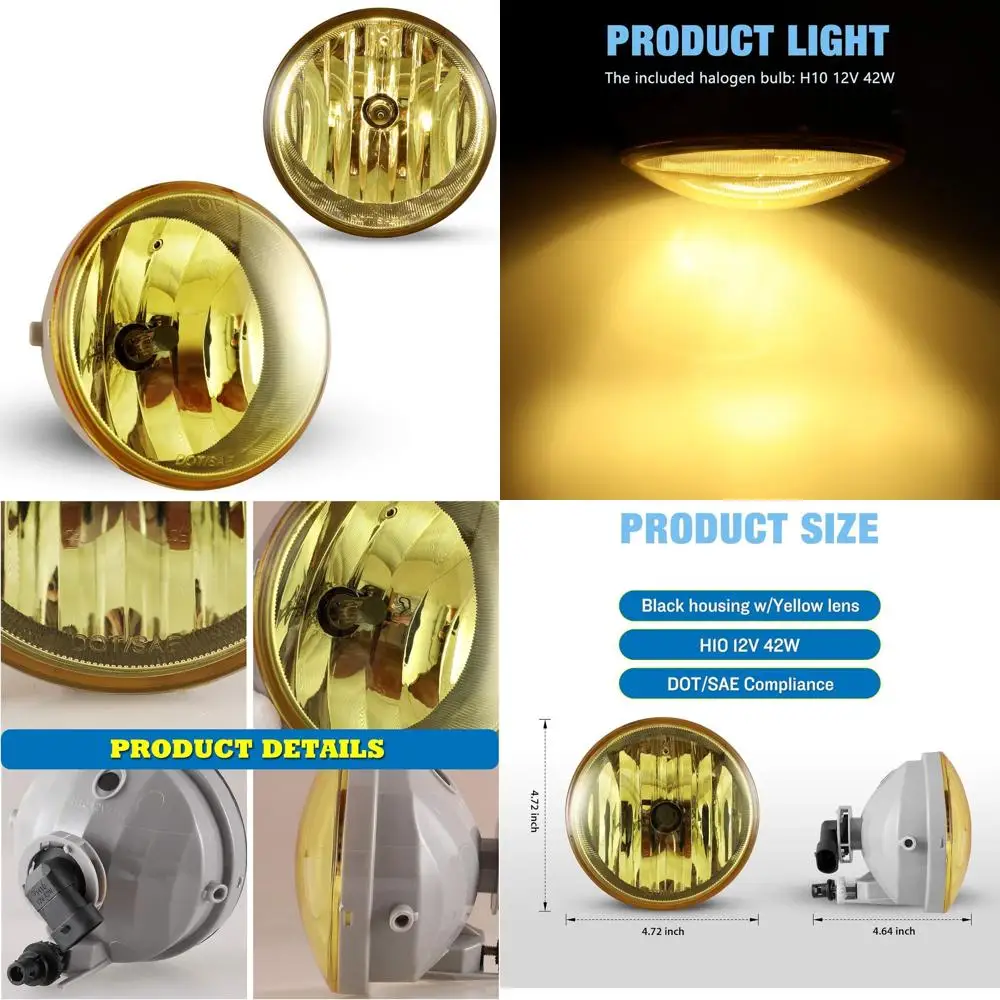 

Противотуманные фары с желтыми линзами для Toyota Tacoma 2005-2011 гг., 2008-2016 Sequoia, 2007-2013 Tundra, 2004-2006 Solara — 2 шт.