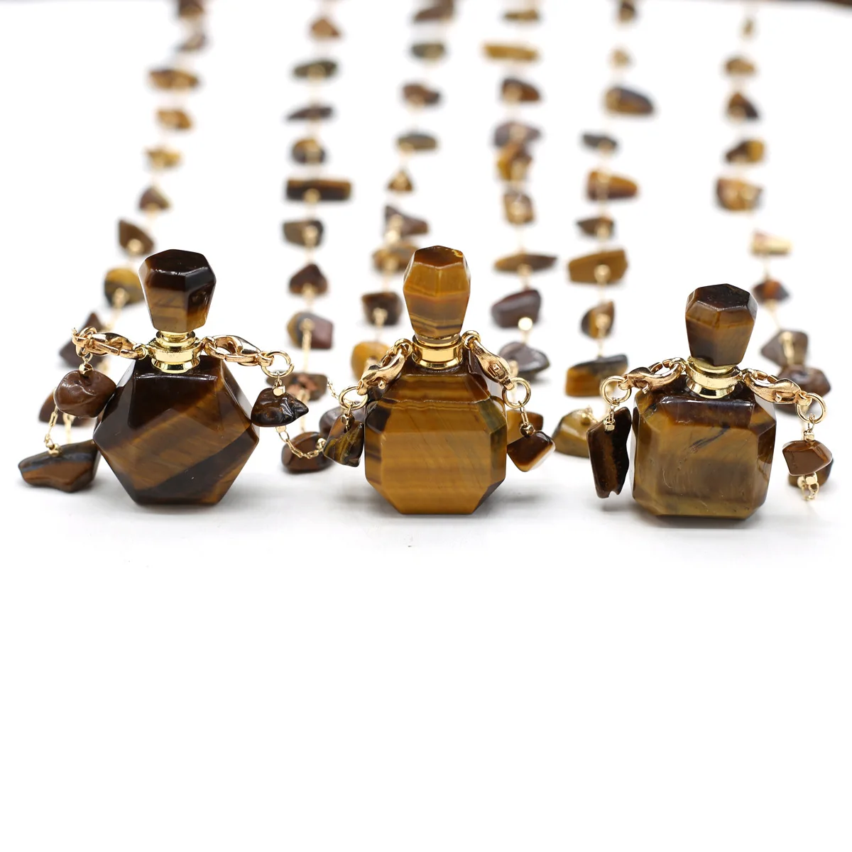Natural Stone Semi-precious Stone Cylindrical Pendant DIY Jewelry Accessories Handmade Work in Progress Necklace