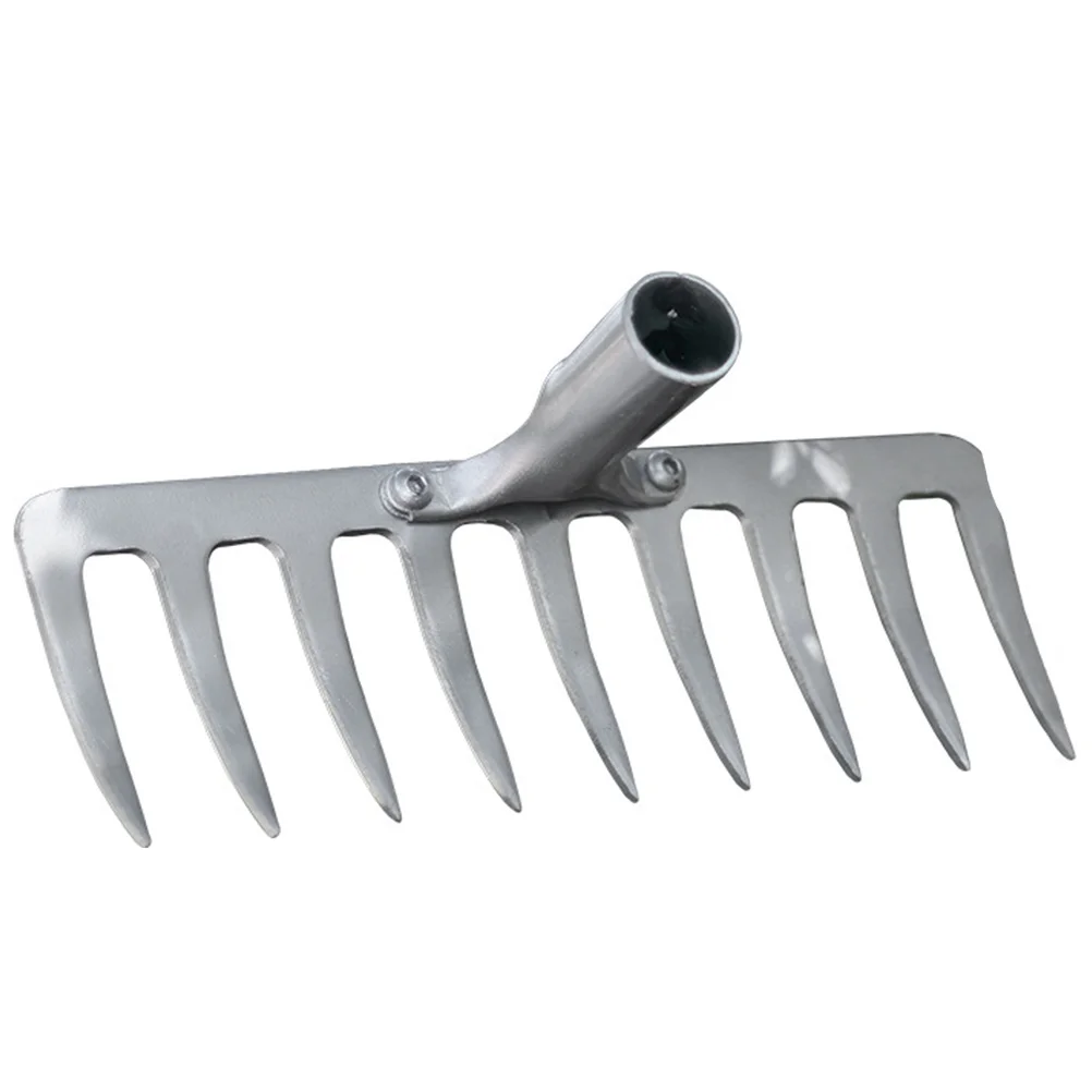 

Garden Rake Head Heavy Duty Iron Long Lasting Durable Sturdy Soil Loosener Weed Cleaner Farm Tool Replacement Metal Rake L