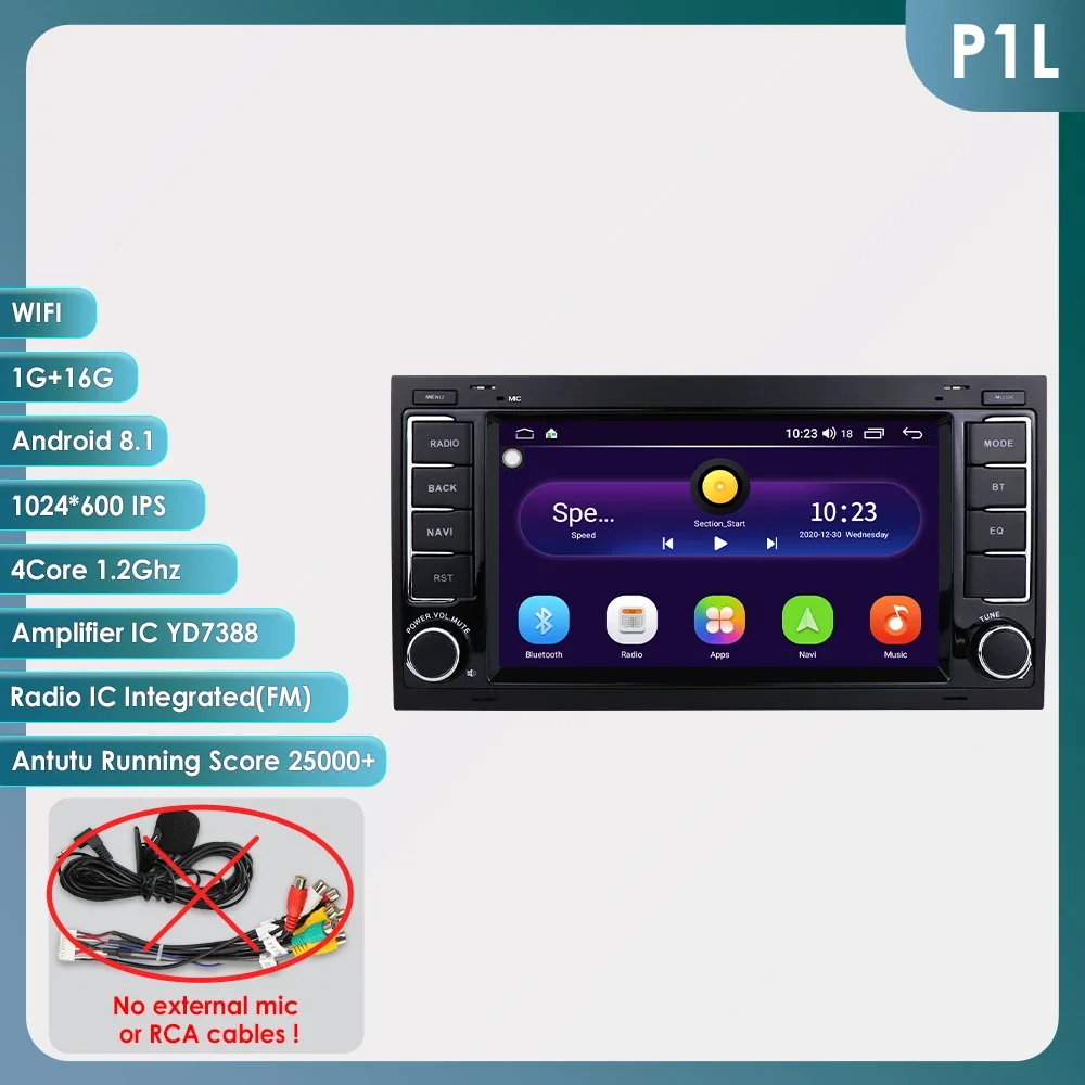 Carplay DSP 7 ''2Din Android 14 Autoradio GPS voor VW Volkswagen Touareg Transporter T5 Multivan Naviagtion Speler audio WIFI DVD