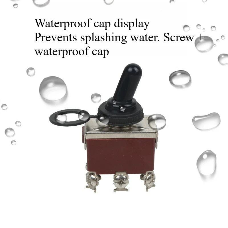 32A  Silver Contact 12MM Self-lock/Reset 250V AC ON-ON ON-OFF-ON Toggle Switch Waterproof Cap 1021 1121 1321 1322 1221 123-3 223