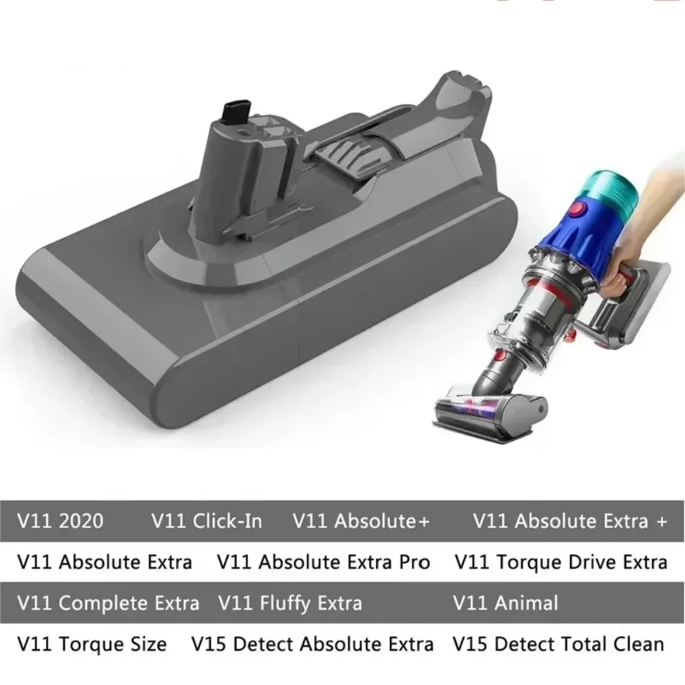 

For Dyson V11 25.2V 6000/8000/10000mAh Li-ion Rechargeable Replacement Battery Suitable for Cordless Vacuum Cleaner Battery