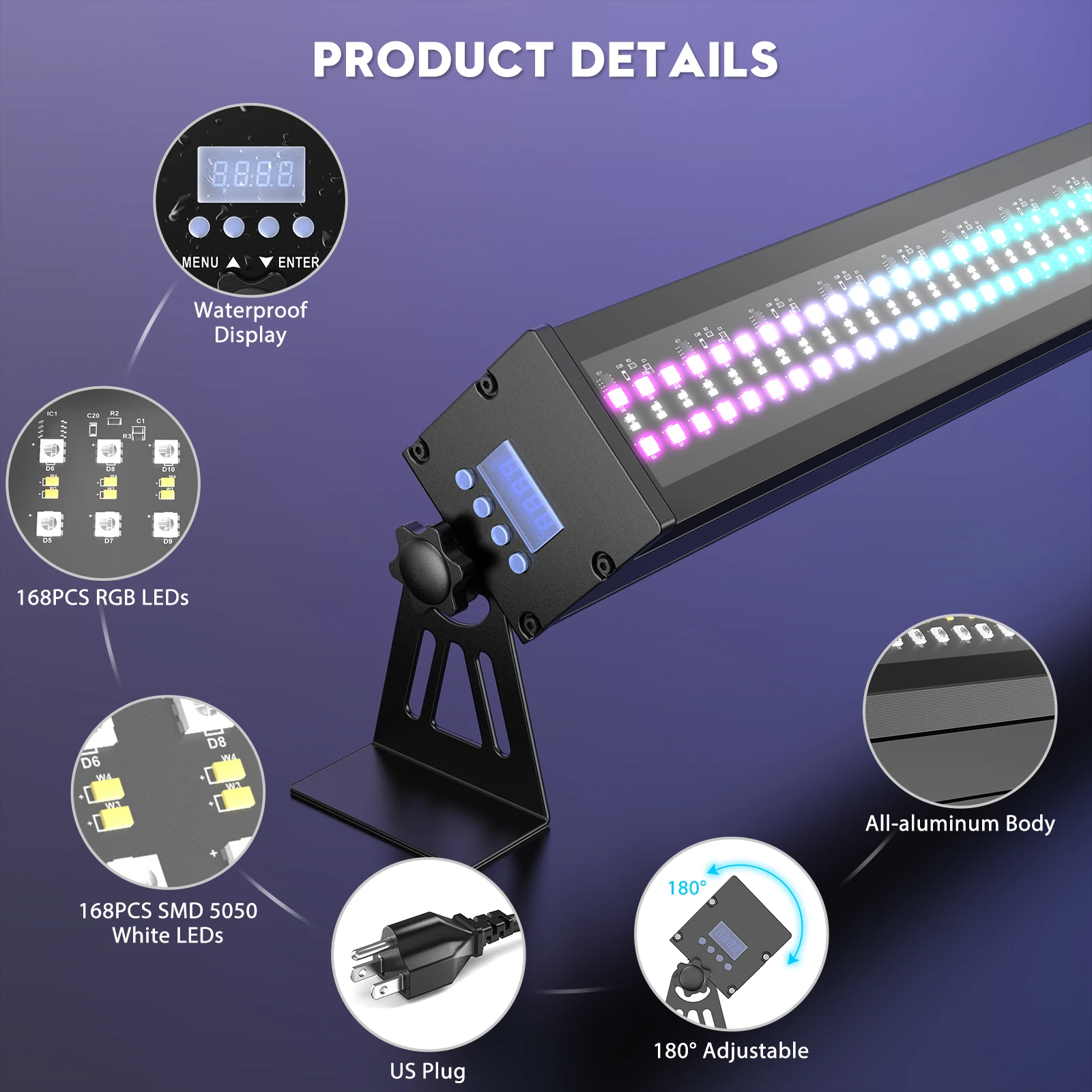 Yiflamefly 100W Waterproof Stage Light Bar With 168Pcs RGB&168Pcs SMD 5050 White LED DMX Wall Washer Light For Outdoor Building