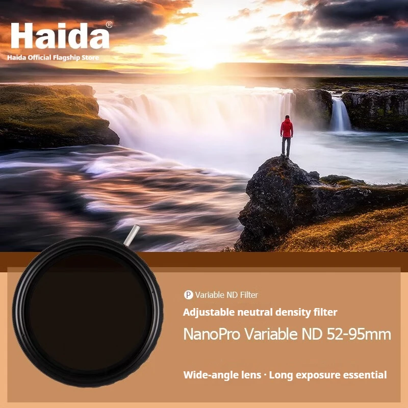 Haida NanoPro Adjustable Variable ND Filter 4-11 Stops ND16-ND2000 Variable ND Filter with Ultra-Wide Angle Design