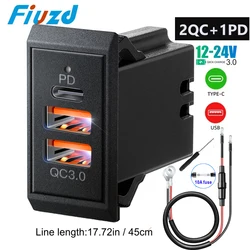 Quick Charge built-in usb car usb outlet 3.0 socket apter Car QC3.0 Fast Charger for 12V/24V Truck Motorcycle RV Marine Boat
