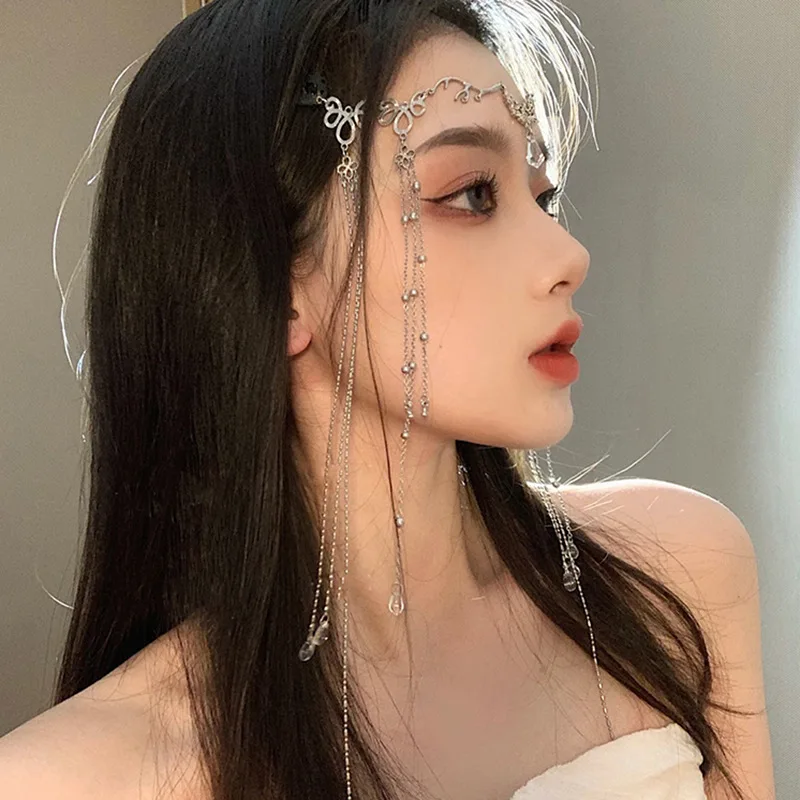 اليدوية الحلو الزفاف خوذة كريستال الزفاف رئيس سلسلة تيارا الشعر مجوهرات للنساء حجر الراين الجبين عقال الملحقات