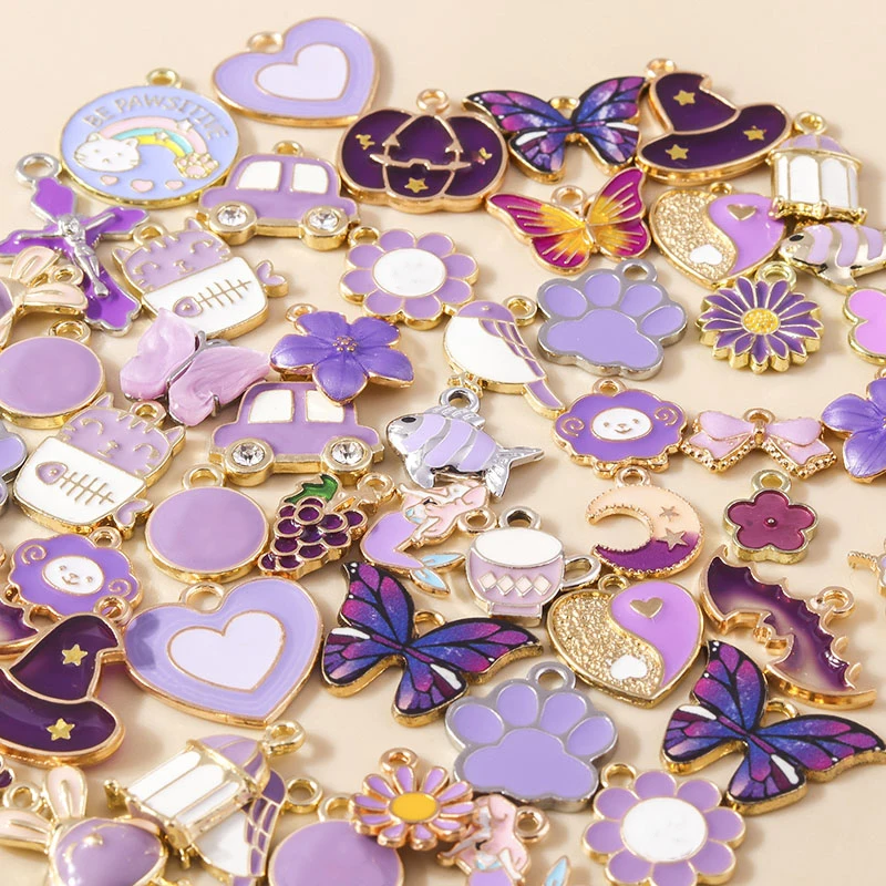 Leslie Mixed 10 Stück niedliche Anhänger, Emaille-Tier- und Blumen-Charms für DIY-Schmuck, handgefertigte Armbänder, Ohrringe, Halsketten, Großhandel – Detail 4
