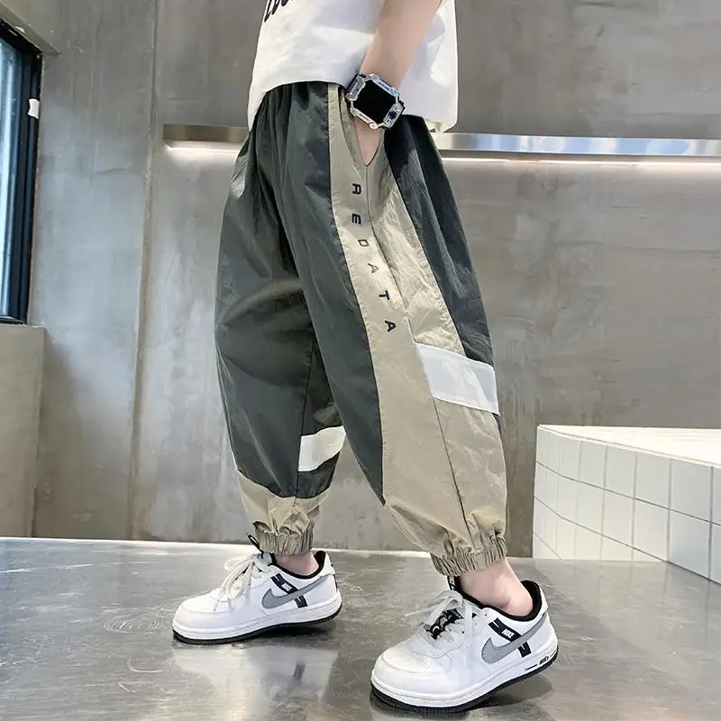 New Casual Boys Kids Summer Anti Mosquito Pants Trousers Boys Thin Pants Childrens Fast Drying Sports Pants Trousers 4-14 Years