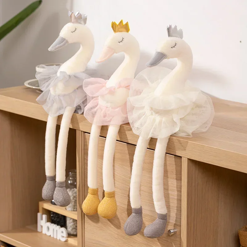 Cute pretty dress Swan plush toy Soft throw pillow Cute animal plush baby cotton toy party doll girl's birthday gift