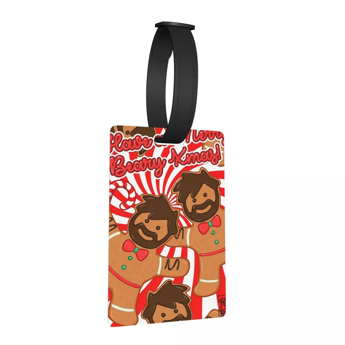 

Christmas Gingerbread Bear Luggage Tags Suitcase Accessories Travel Cute Baggage Boarding Tag Label Holder ID Name Address