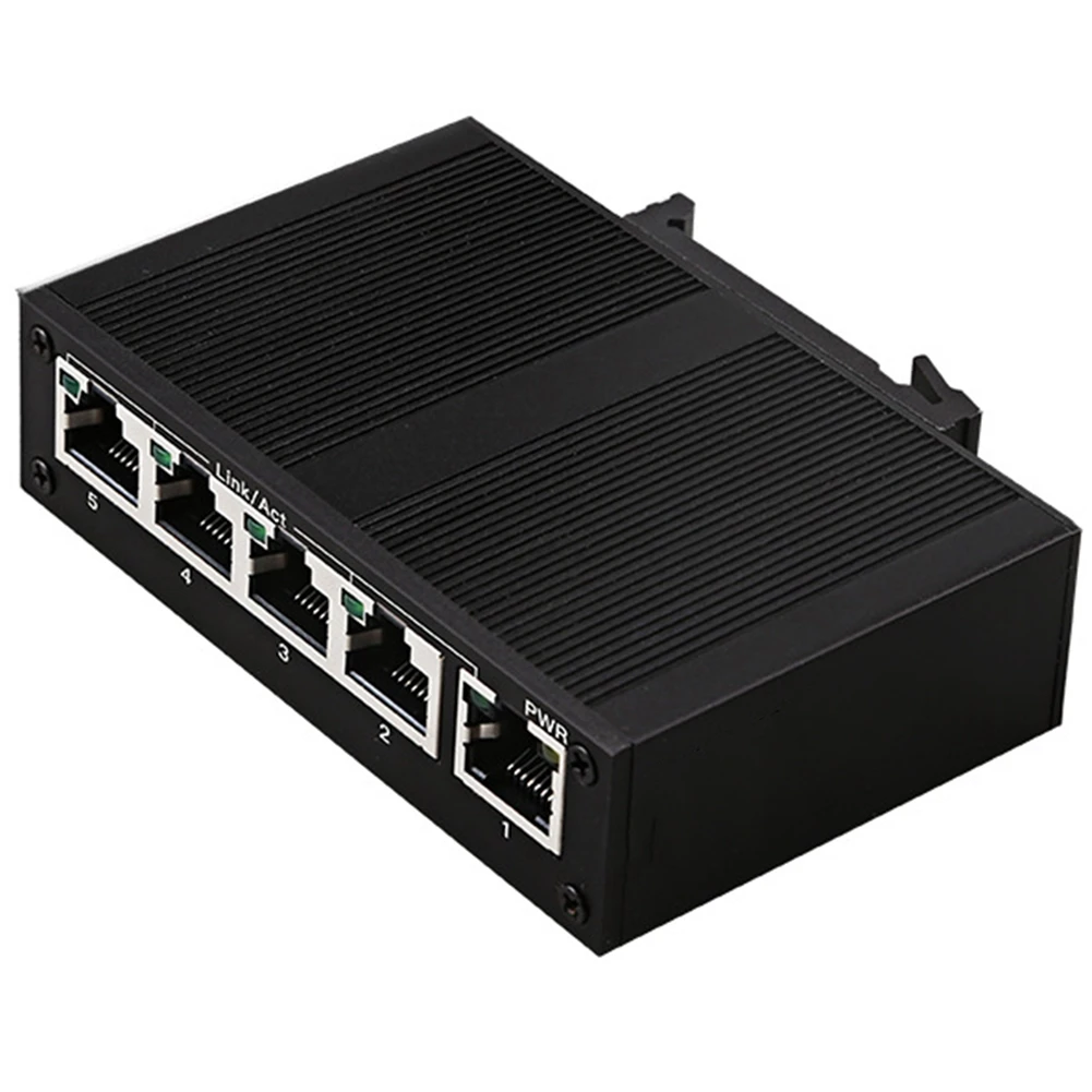 Jan.5 Port 100Mbps Network Switch Ethernet Industrial Grade Switch Unmanaged Rail Type Industrial Network Splitter