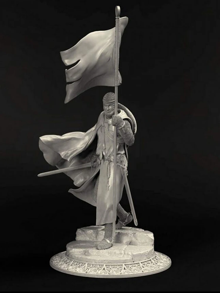 1/24  ancient Crusade knight, mid 13-th century stand   soldier  Resin figure Model kits Miniature soldier Unassembled Unpainted