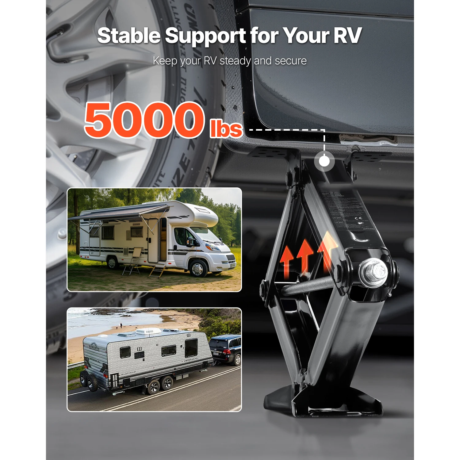 SucceBuy 5000/6500/9000 lbs RV Scissor Jacks RV Stabilizer Leveling Scissor Jacks, Set of 4, Heavy Duty Stabilizer Jack for RV