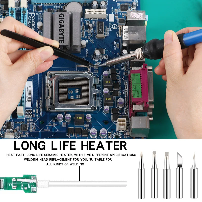 14pcs Electric Soldering Iron Multimeter Welding Kit 110V-220v 936 60W Adjustment 14pcs Refrigerating Soldering Iron Set