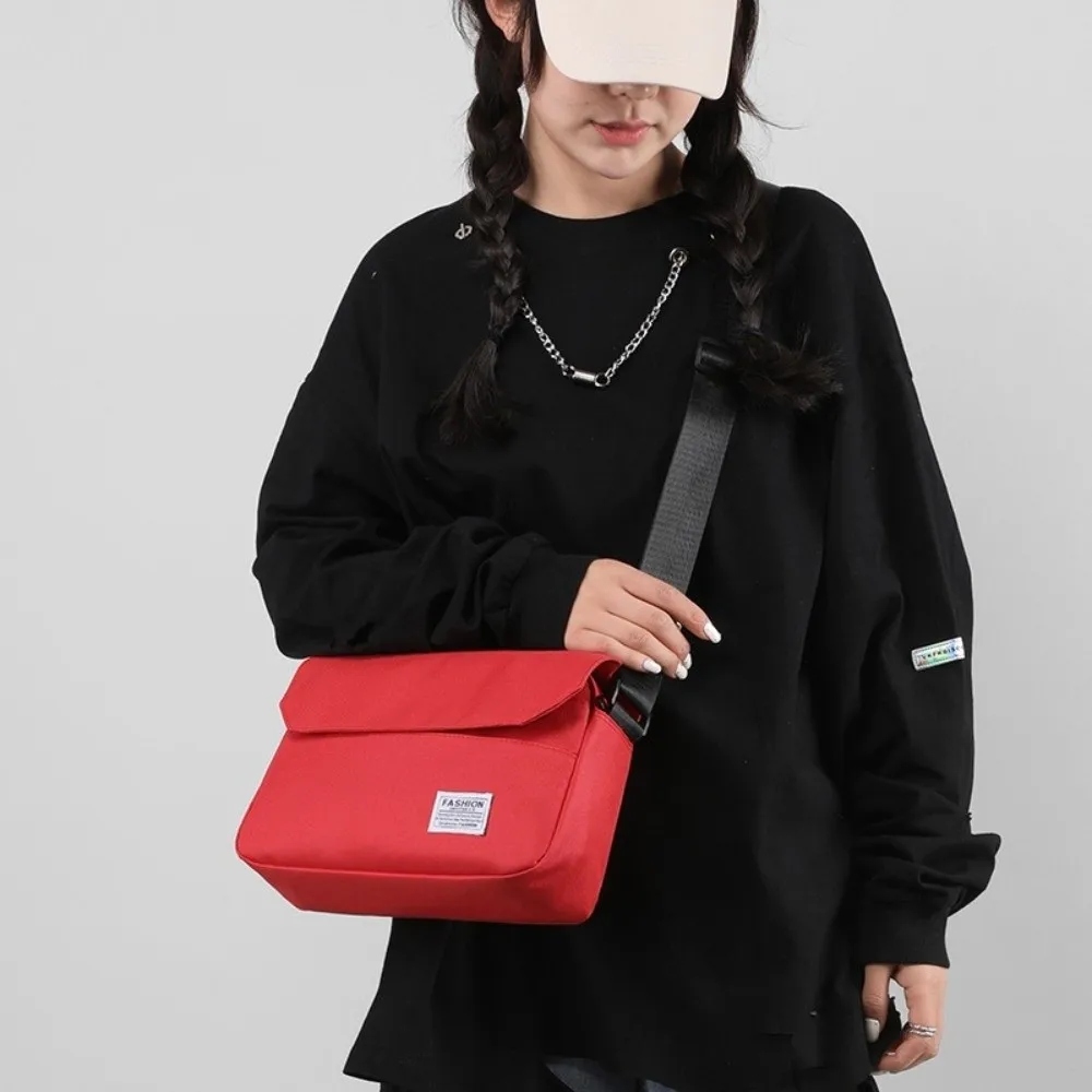 

Solid Color Men's Messenger Bag Large Capacity Minimalist Nylon Shoulder Bag Multi-pocket Adjustable Strap Crossbody Bag Gifts