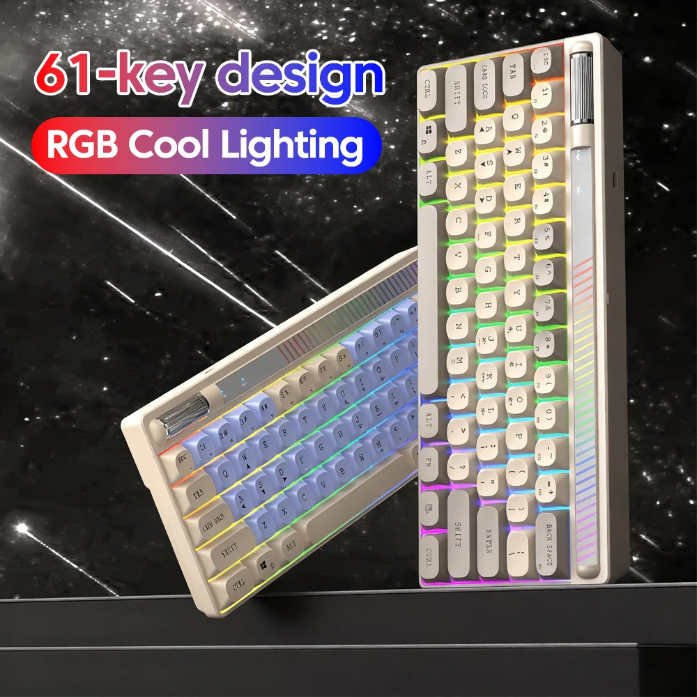 

RGB Illuminated USB Wired Computer Keyboard Mechanical Keyboard 61 Key Ultra-Compact Keyboard Gaming Keyboard For Office PC