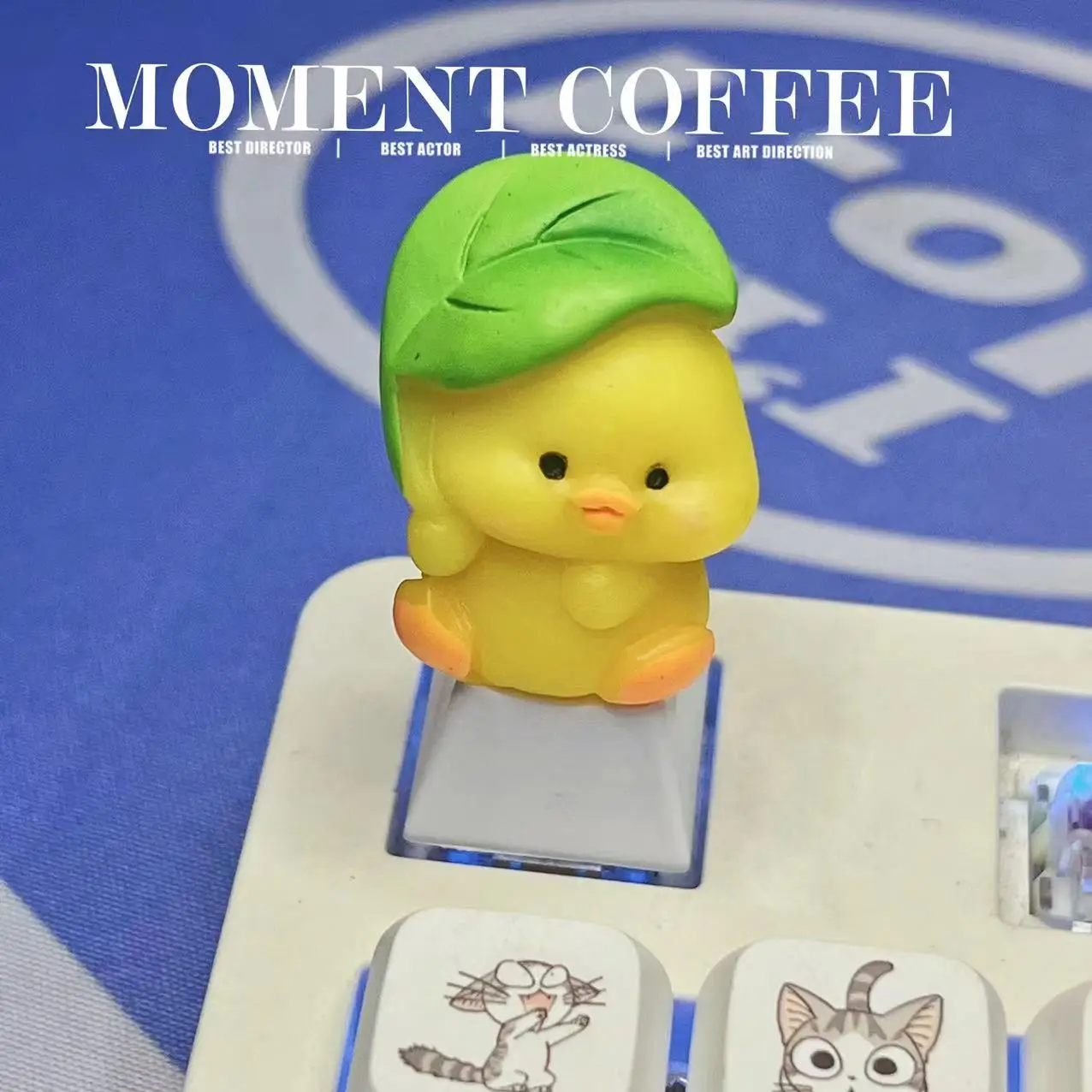 

Cute cartoon animal frog keycaps DIY handmade personalized yellow duck mechanical keyboard dedicated PBT keycaps