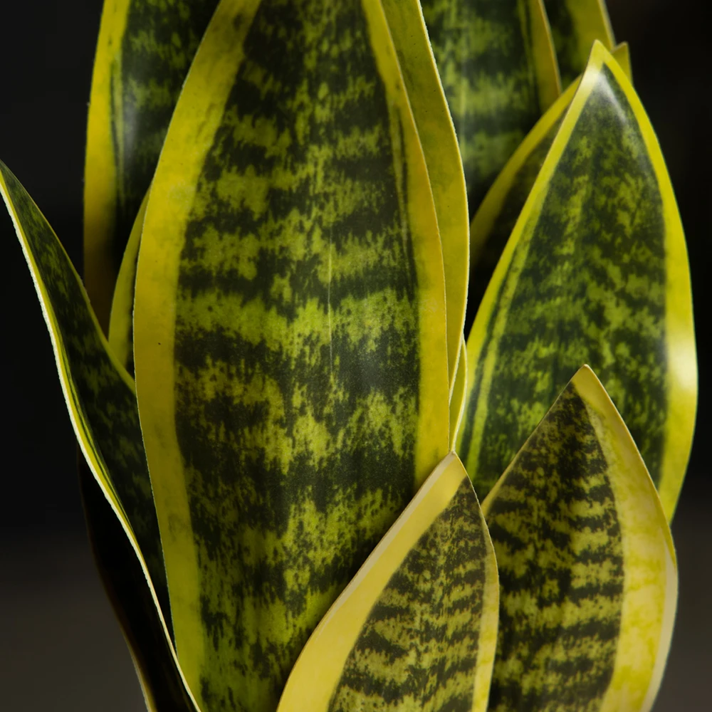 31/37 cm künstliche Schlangenpflanzen, gefälschte Sukkulenten, Kunststoff, Tigerfellpflanze, tropische Sansevieria für Büro, Zuhause, Tischdekoration – Detail 6