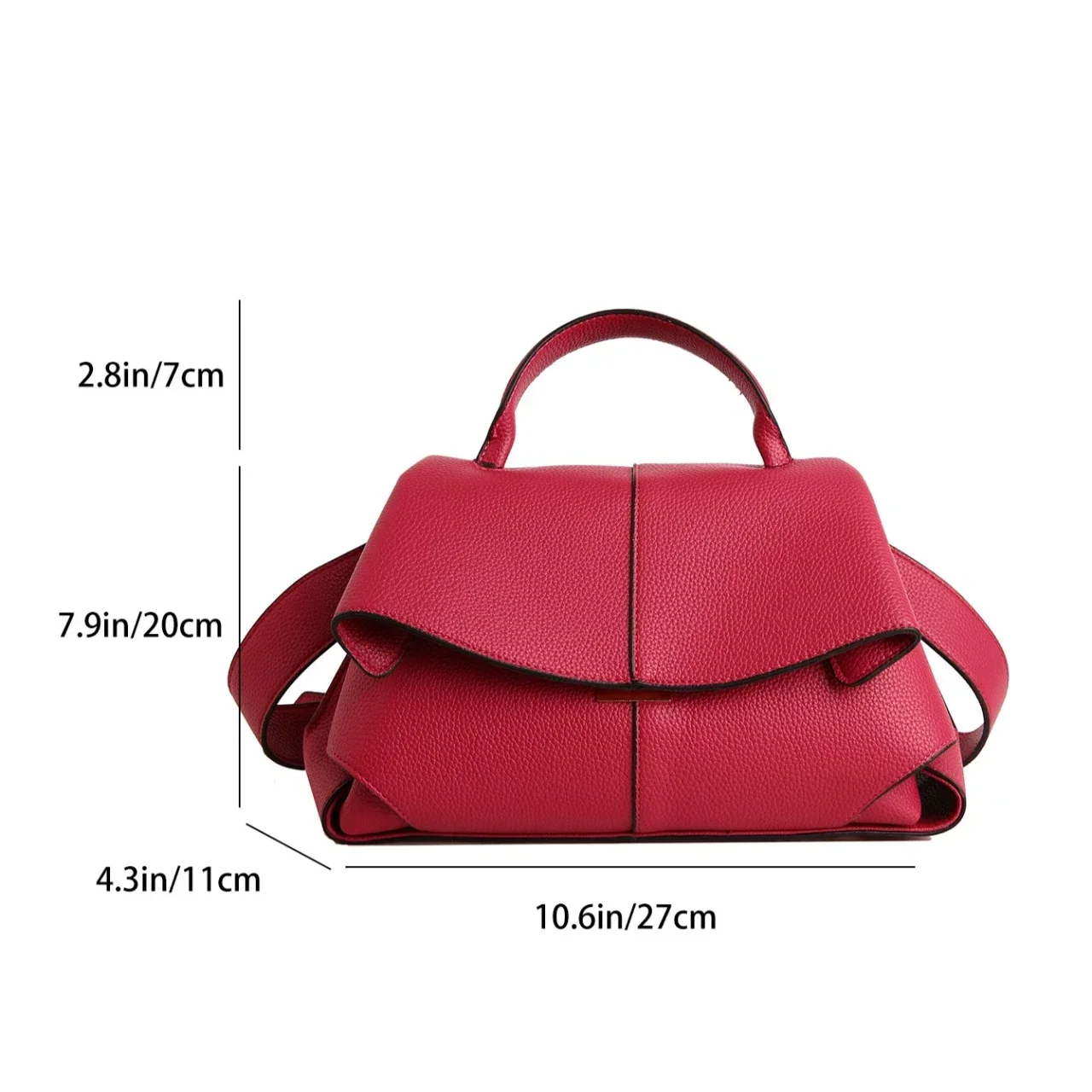 Premium Structured Leather Flap Handbag, Women Luxury Top Handle Crossbody Bag, Multi-color Ladies Purse for Work & Daily Use