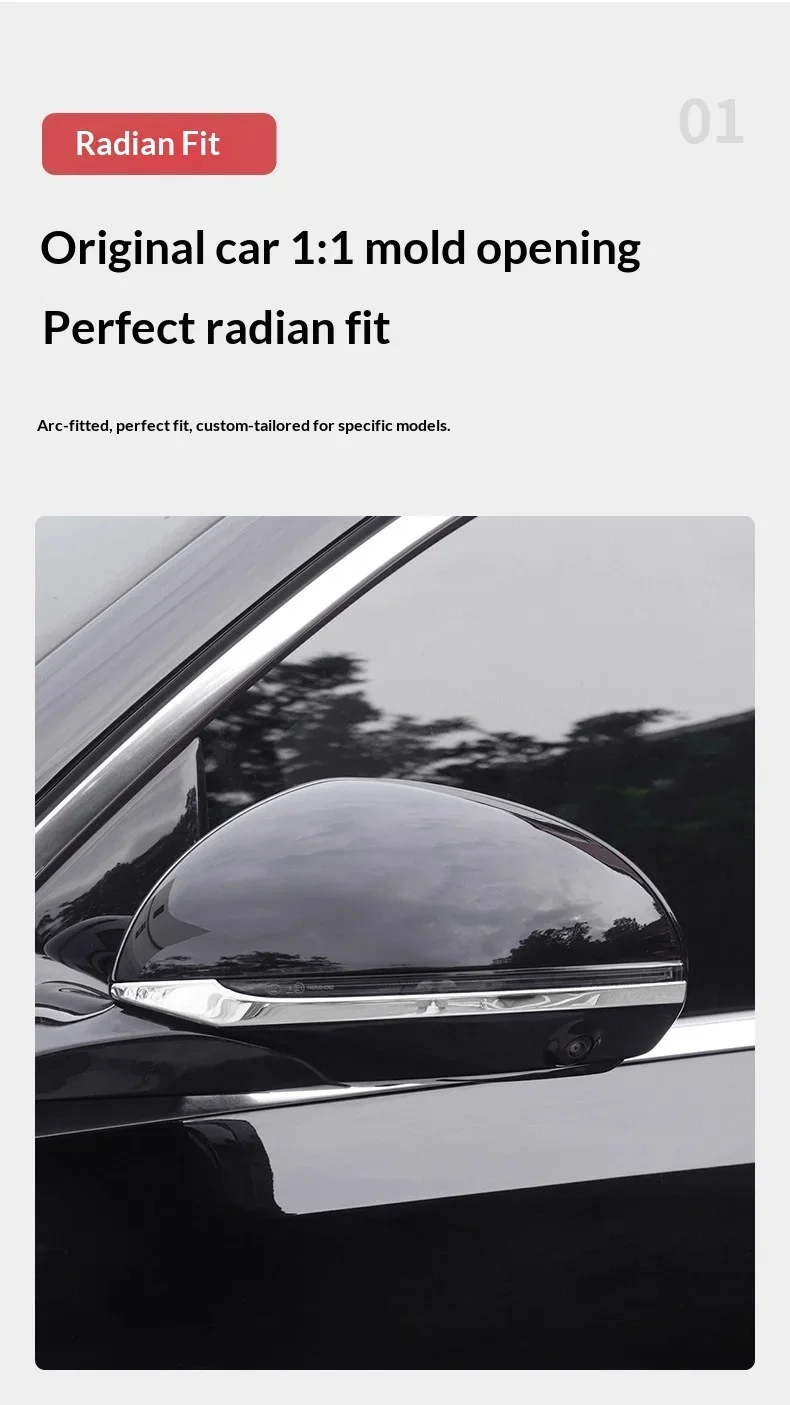 Car Styling Rearview Mirror Cap Cover Sticker Trim Anti-collision Strips For Mercedes Benz E C GLC E300L GLC300L C260L S450L