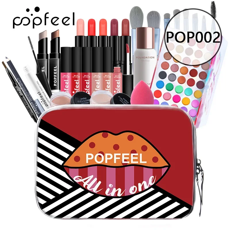 Kit per il trucco Popfeel più venduto Set completo All in One Palette di ombretti Eyeliner Bronzer, Coontour Luxe Set Regali Cosmetici per donna