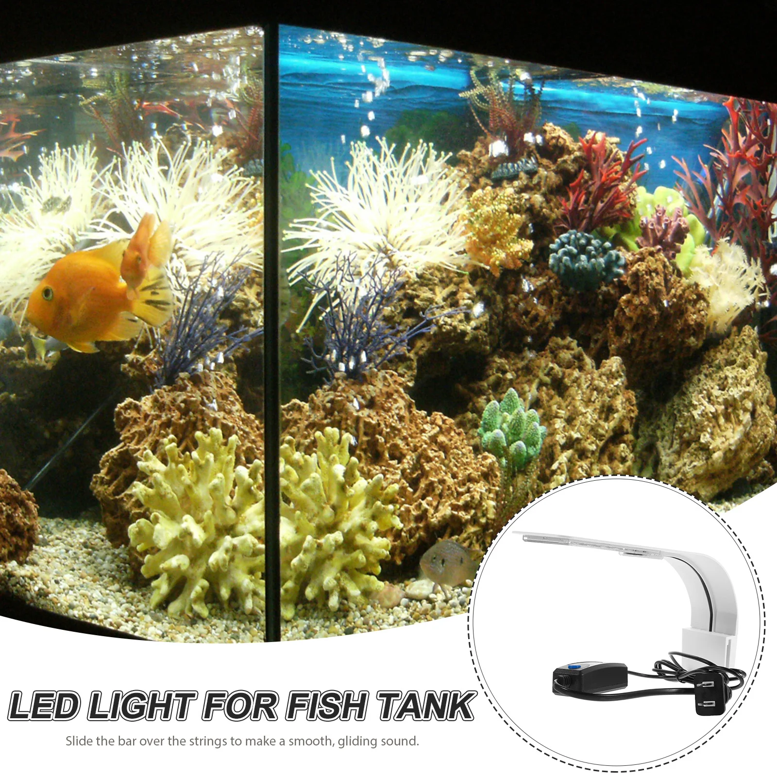 

LED Aquarium Light Fish Tank Clip Lamp for Aquatic Plants Bright Lighting Us Plug High Penetrability Growth Promotion