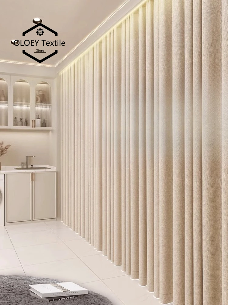 

Luxury Cream Hook Style Blackout Curtains for Bedroom Living Room Balcony Windowsill Premium Thermal Insulated Drapes Custom