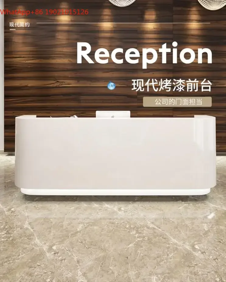 G8578 Company Reception Front Desk Creative FRP Paint Front Desk Curved Beauty Salon Hotel Bar Counter