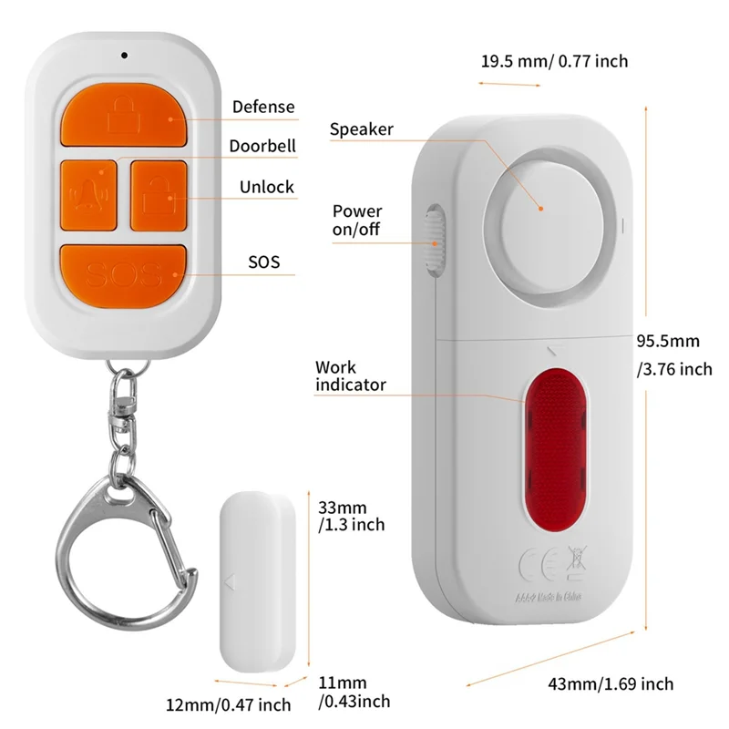 【Must-Haves】Door And Window Alarm Kit Multi-Functional Anti-Theft Alarm Kit Wireless Remote Control Door Sensor Alarm 130DB Door