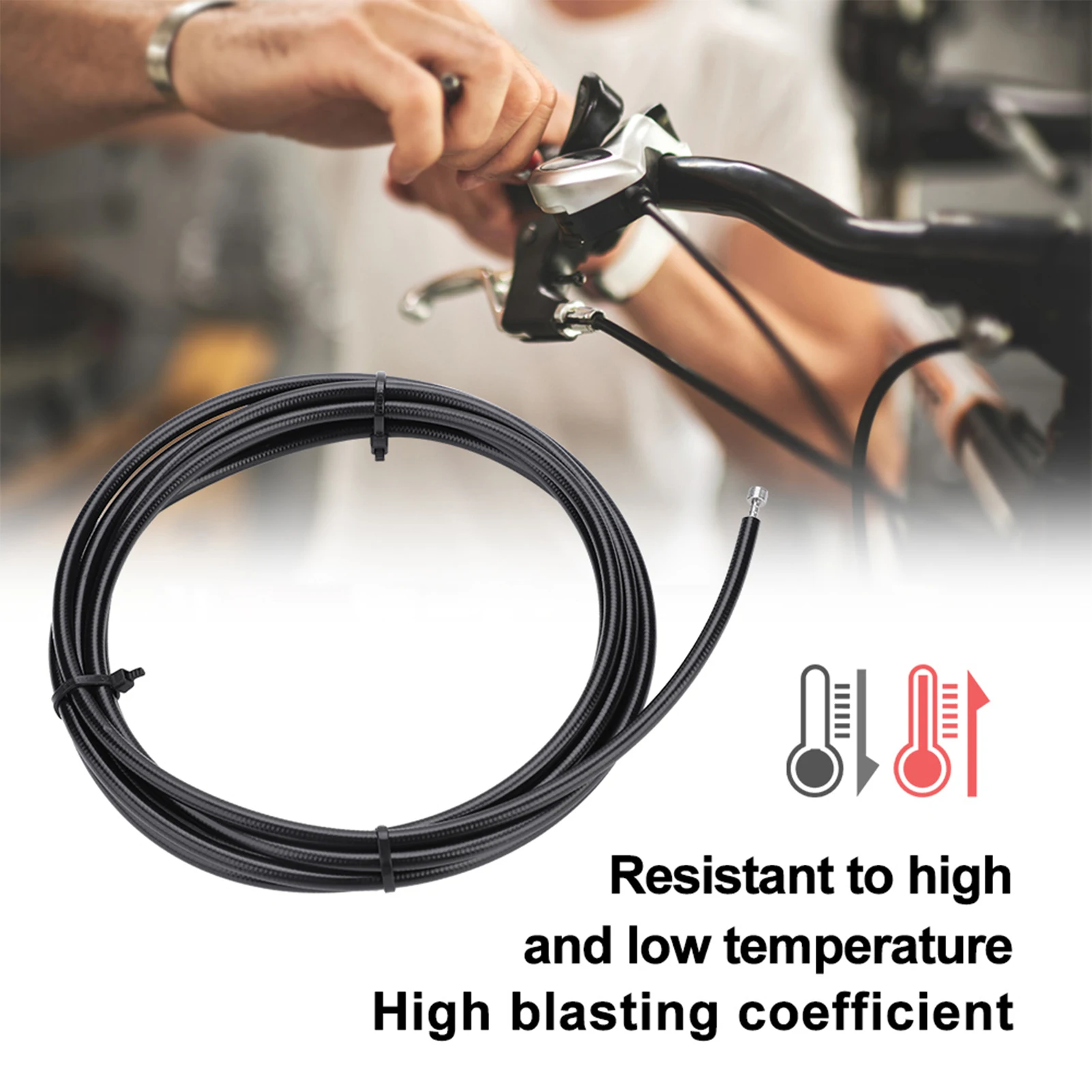 

Bicycle Disc Brake Pipe, 3m Bike Hydraulic Disc Brake Hose Tube with Olive Connector Inserts Set Accessory