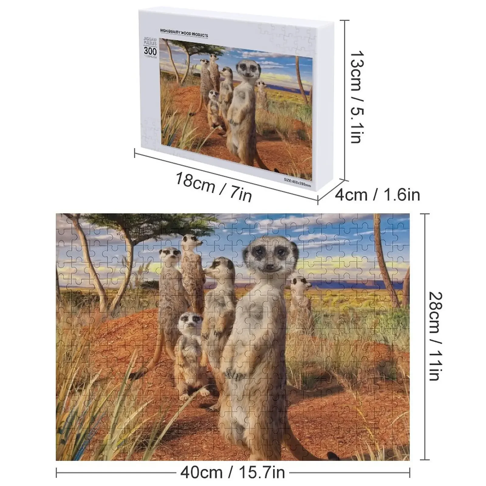 Meerkats Jigsaw Puzzle, Brinquedo personalizado do bebê, Presente De Madeira Personalizado