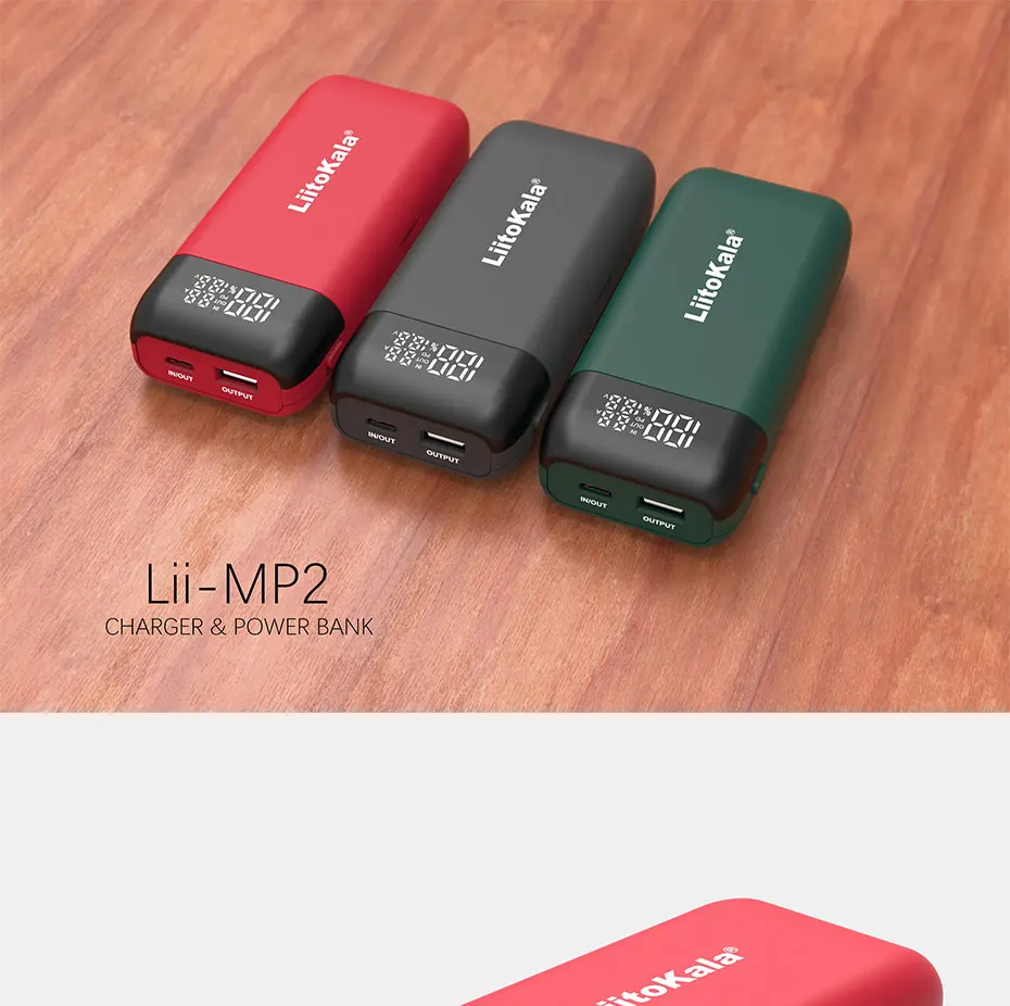 LiitoKala Lii-MP2 Dual Bay 18650/21700 Charger & QC3.0 PD3.0 Power Bank (No Battery)Input/Output Digital Display