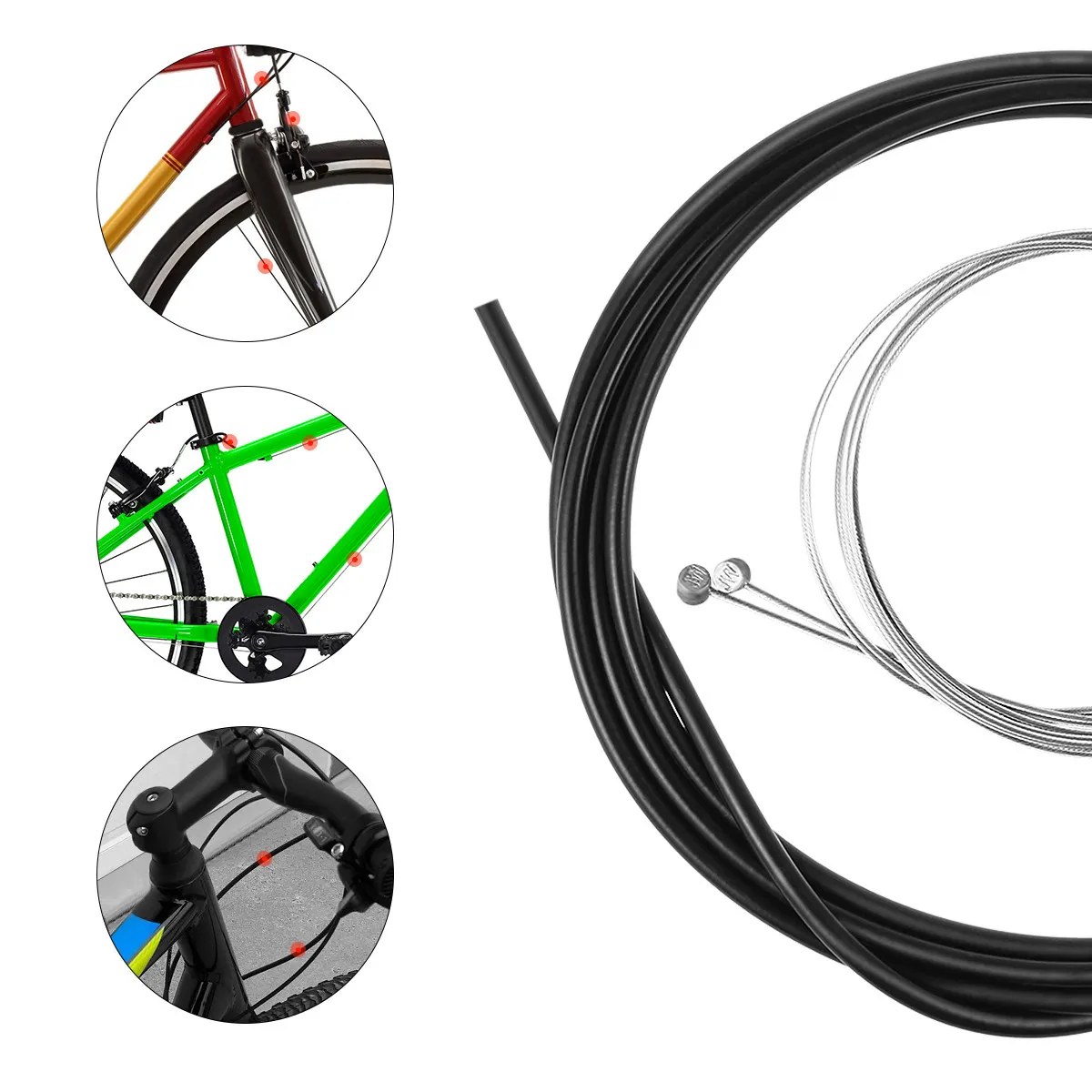 

1Set Bicycle Brake Cable and Housing Set Premium Metal Slick Cable for Enhanced Braking Foldable Bike Compatible