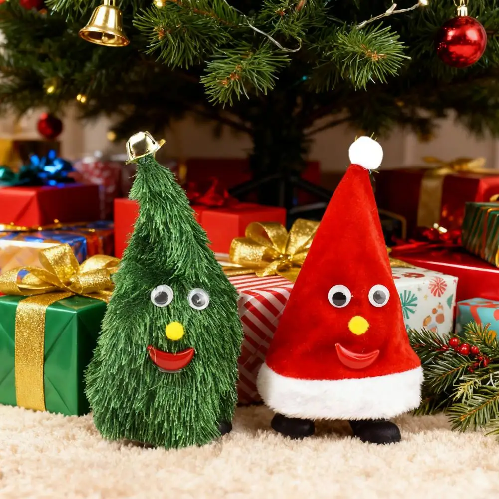 Christmas Decoration Holiday Decoration Santa Hat Christmas Tree Toy Set for Festive Holiday Fun Walking Shaking for Kids